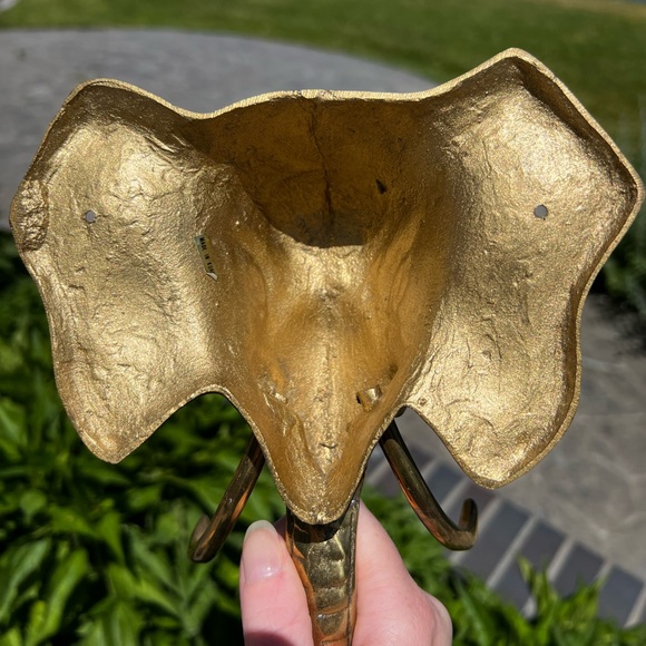 Brass Elephant Hanging Accent Wall Decor - Picture 2 of 12